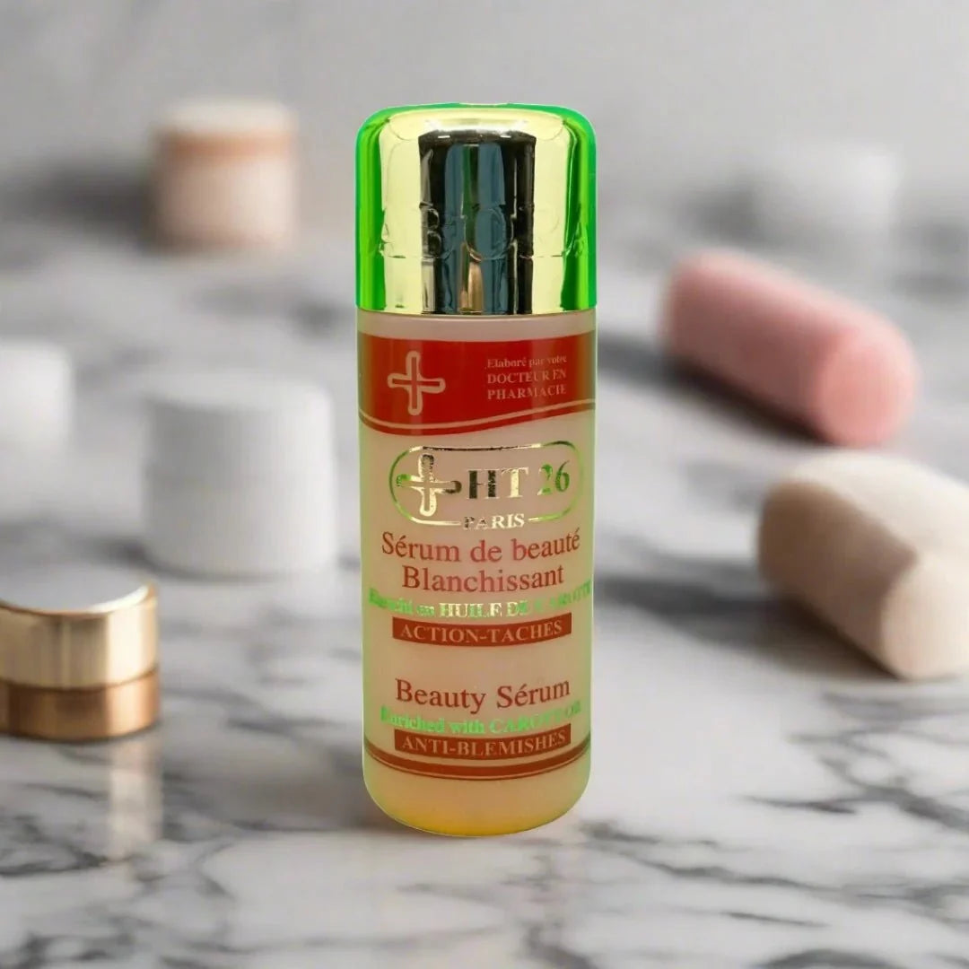 HT26 Carrot Oil Beauty Serum in 150 ml bottle, featuring vibrant orange carrot oil for nourishing skin care.