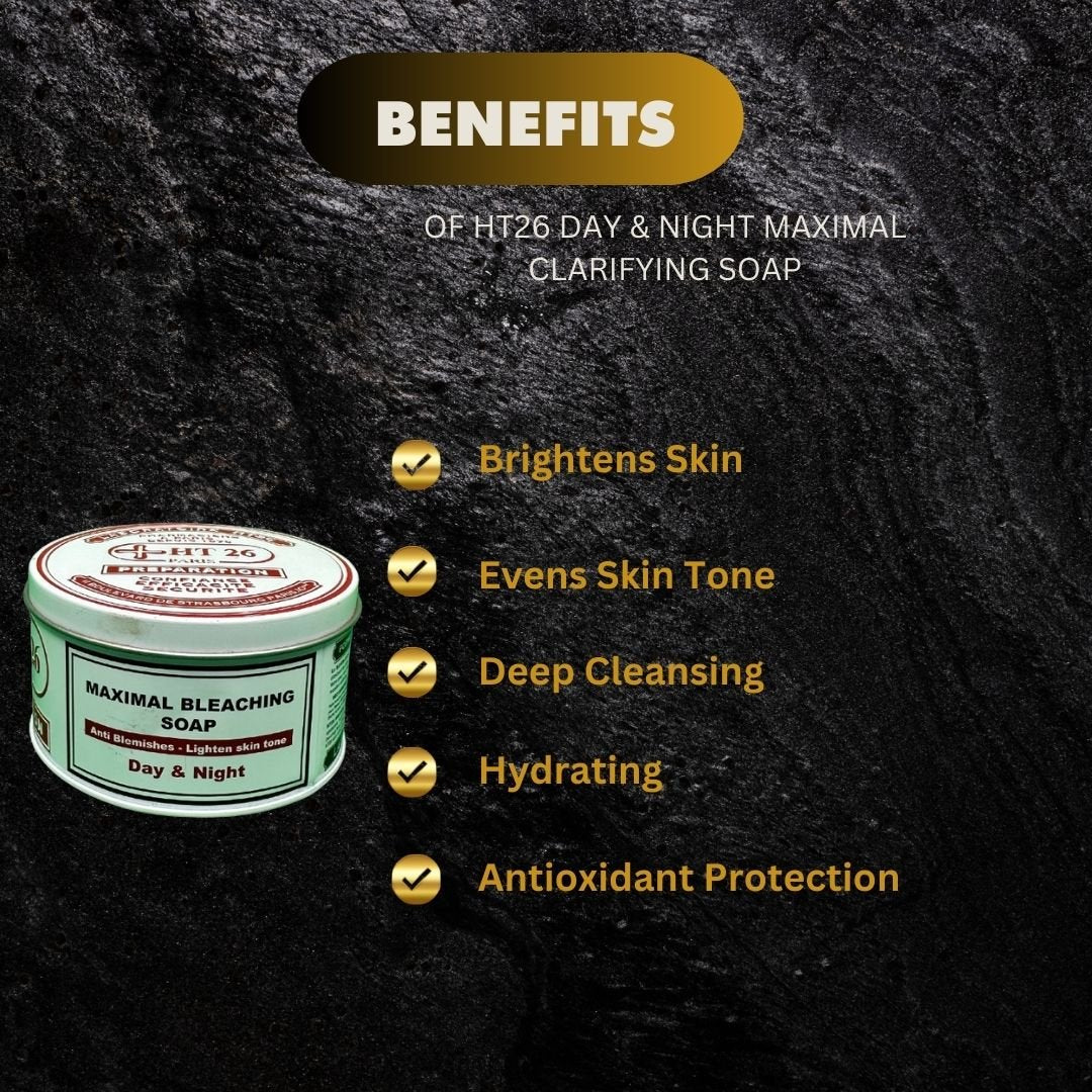 HT26 Day & Night Cleansing Soap 250g bar with bright-looking finish, featuring a clean and refreshing appearance.