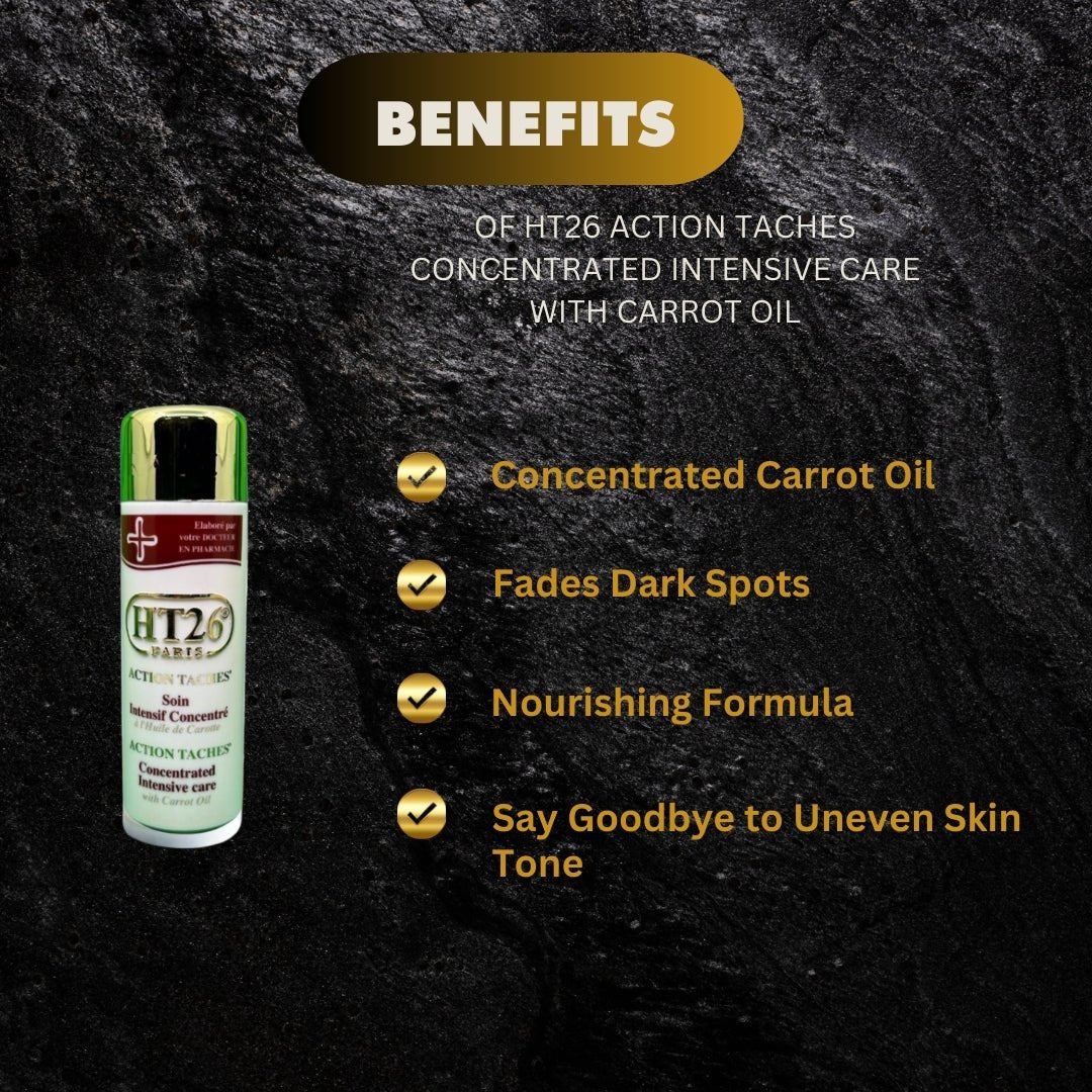 HT26 Intensive Care Body Lotion with Carrot Oil in a 500ml bottle, showing the lotion with a pump dispenser and fresh ingredients.