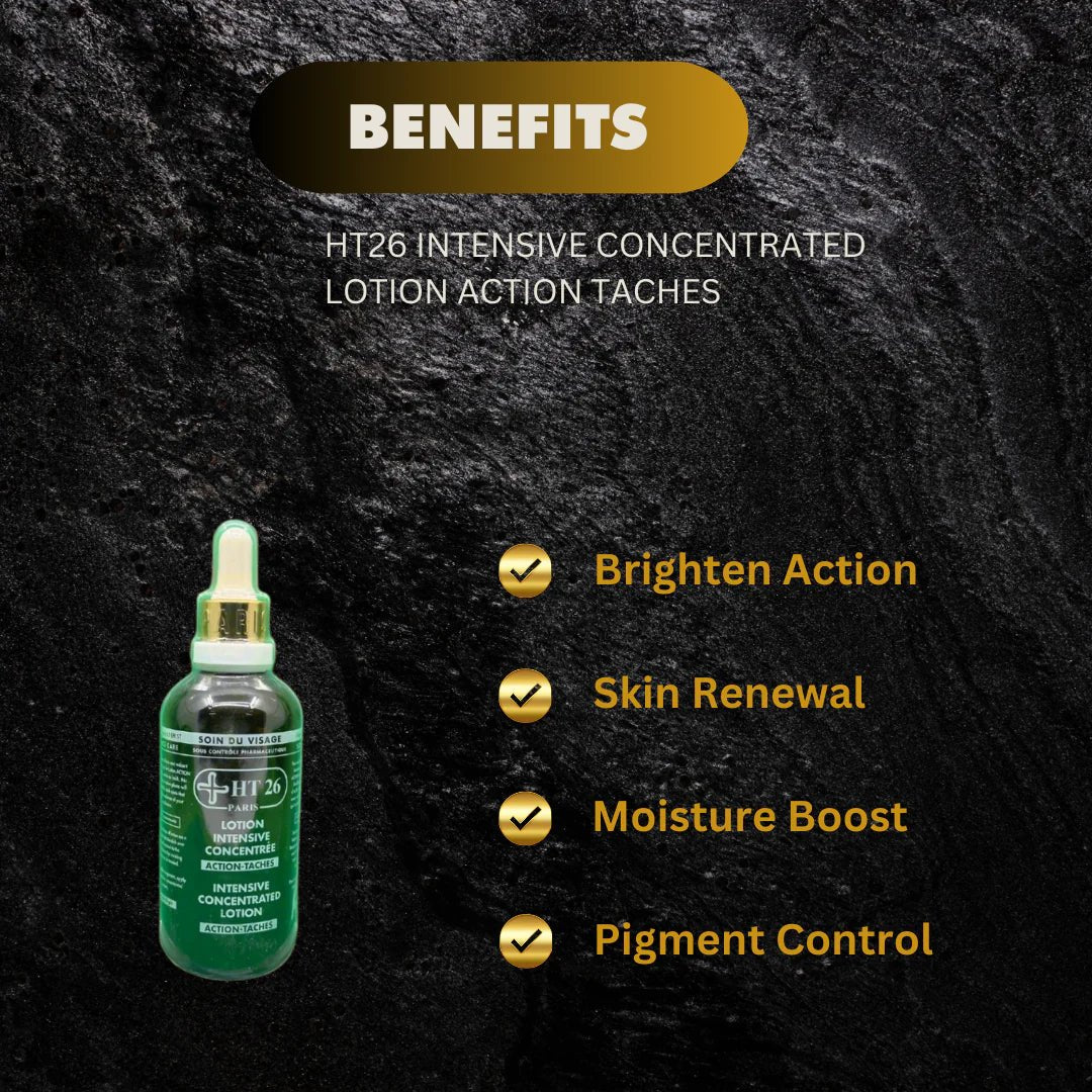 HT26 Intensive Concentrated Face Lotion 100ml bottle with clear label and pump dispenser, designed for skincare and hydration.