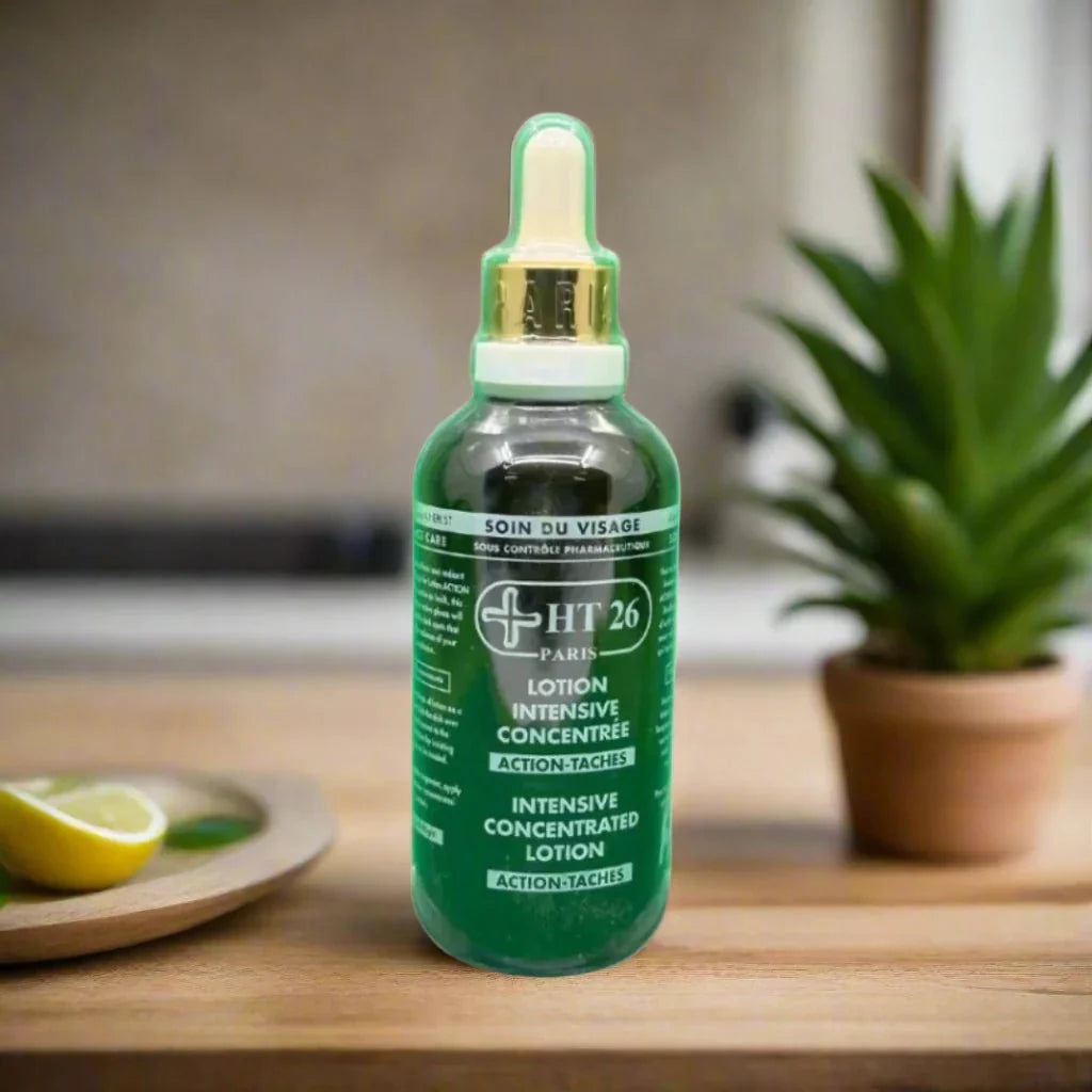 HT26 Intensive Concentrated Face Lotion in 100ml bottle, showcasing smooth texture and skincare benefits for healthy skin.