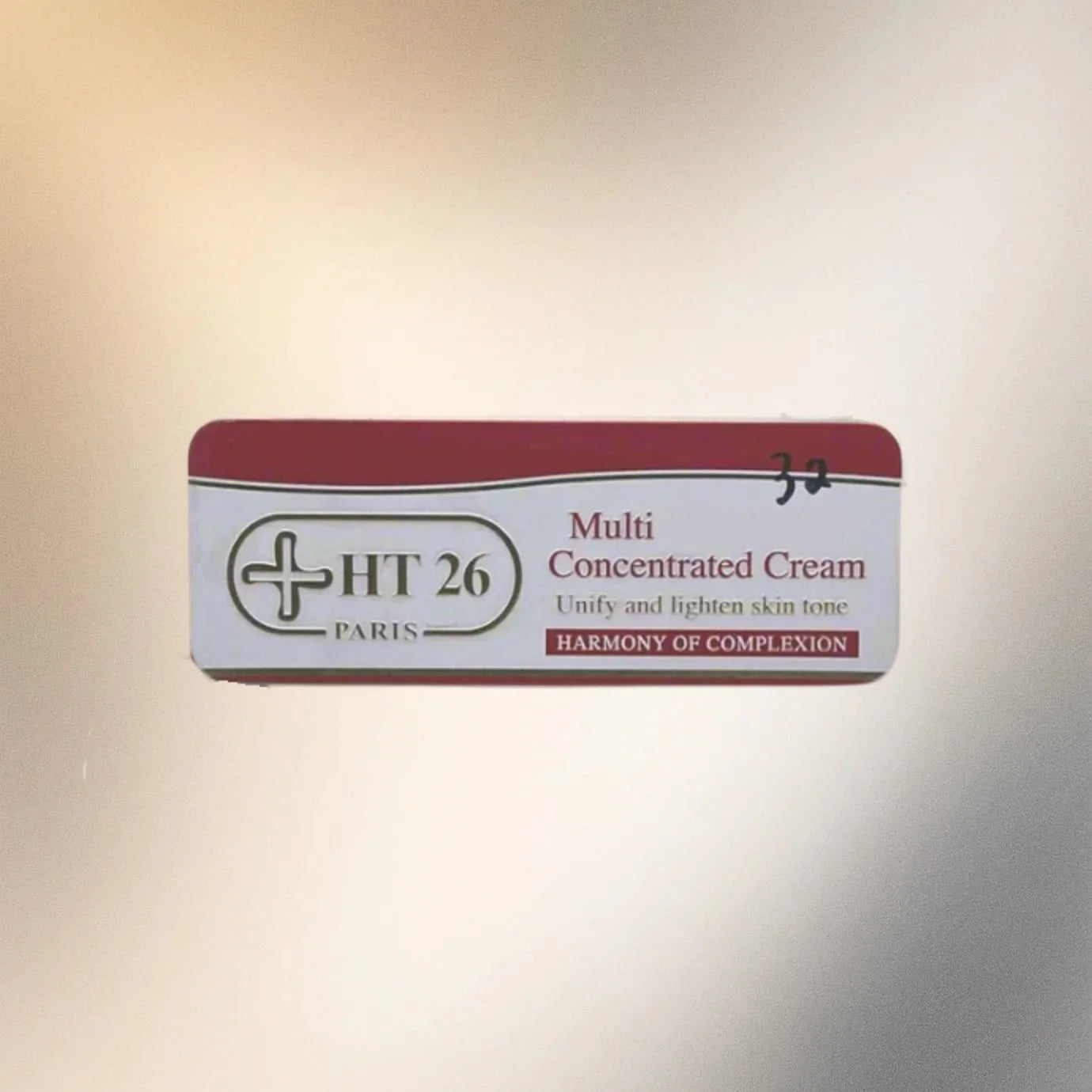 HT26 Multi Concentrated Face Cream in a 1.69 oz jar, creamy skincare product with a smooth texture and white packaging.