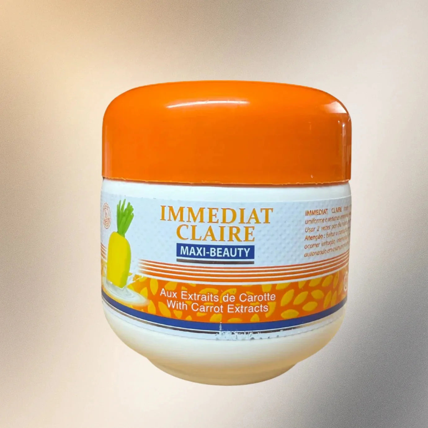 Immediate Claire Body Cream 14.07 oz nourishing moisturizing cream applied to smooth skin, showcasing its rich texture and packaging.