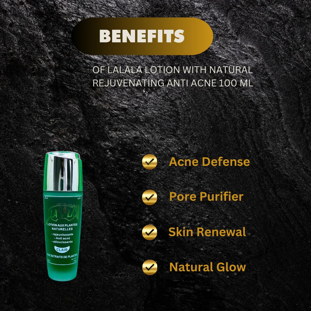 LaLaLa Refreshing Lotion with plant extracts in a 100ml bottle, showing the lotion and botanical ingredients on the label.