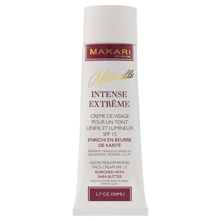 Makari Naturalle Intense Extreme cream jar with white and gold packaging, showcasing the luxurious skincare product.