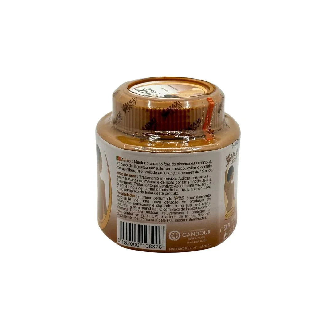 Travel-size Maxi Light Purifying Body Cream in a 11.1 oz jar, featuring a smooth, creamy texture for nourishing skin.