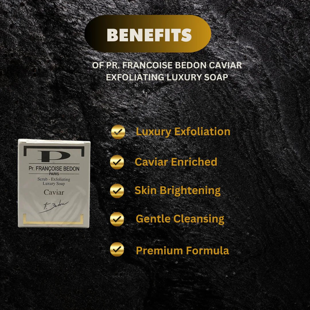 Pr. Francoise Bedon Caviar Luxury Soap 7 oz with elegant packaging, showcasing a high-end, nourishing skincare soap bar.