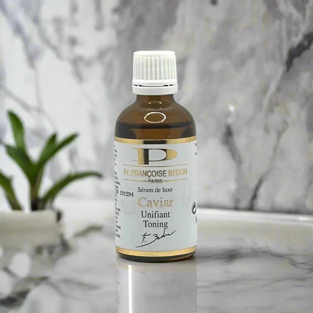 Pr. Francoise Bedon Caviar Toning Serum in 1.7 oz bottle, featuring a sleek design and clear label on the product.