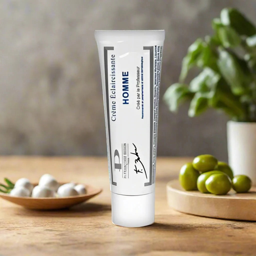 Pr. Francoise Bedon Homme 50ml cream jar, close-up of the skincare product with label showing the brand and product name.
