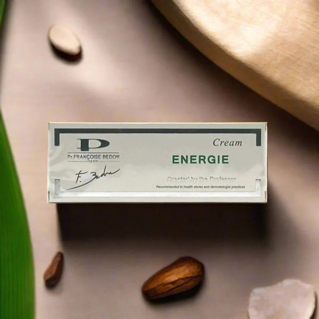 Pr. Francoise Bedon Energie Cream with Aloe Vera in 50ml jar, showing the cream's soothing texture and packaging.
