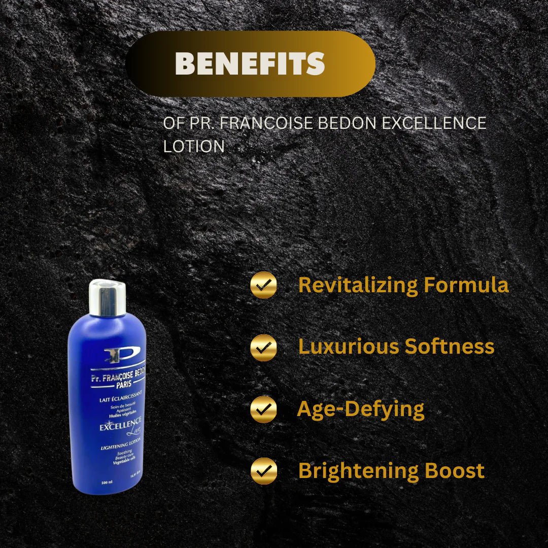 Pr. Francoise Bedon Excellence Body Lotion in a 16.8 fl oz bottle, featuring smooth, hydrating skincare for the body.