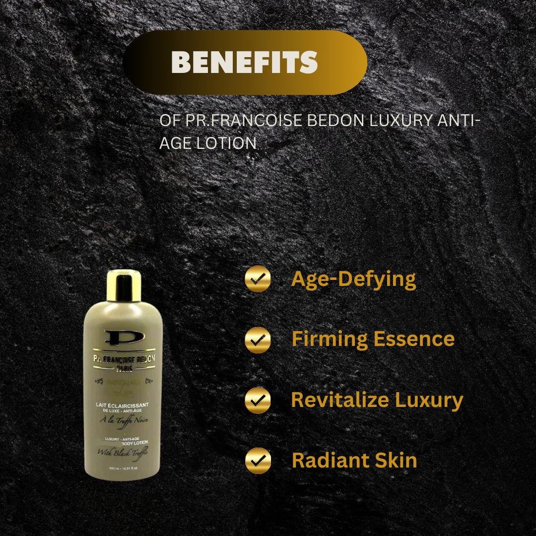 Pr. Francoise Bedon luxury body lotion in 500ml bottle with elegant packaging and creamy texture.