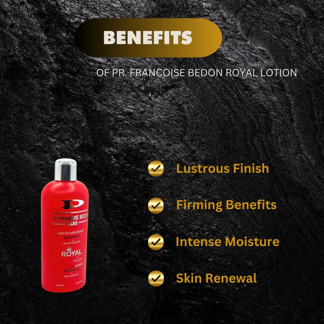 Pr. Francoise Bedon Royal Multivitamin Body Lotion in 16.8 fl oz (500ml) bottle, showcasing the moisturizing lotion.