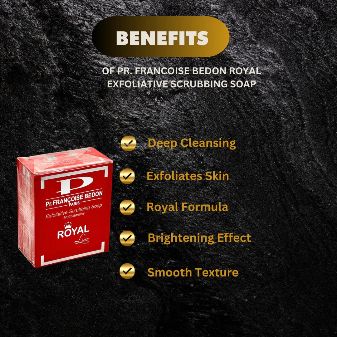 Pr. Francoise Bedon Royal Scrub Soap 7 oz with textured surface, designed for gentle exfoliation and skincare.