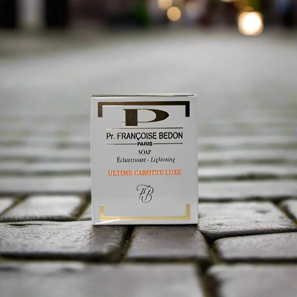 Pr. Francoise Bedon Ultime Carotte Luxe Soap 7 oz, creamy orange-colored soap bar with elegant packaging.