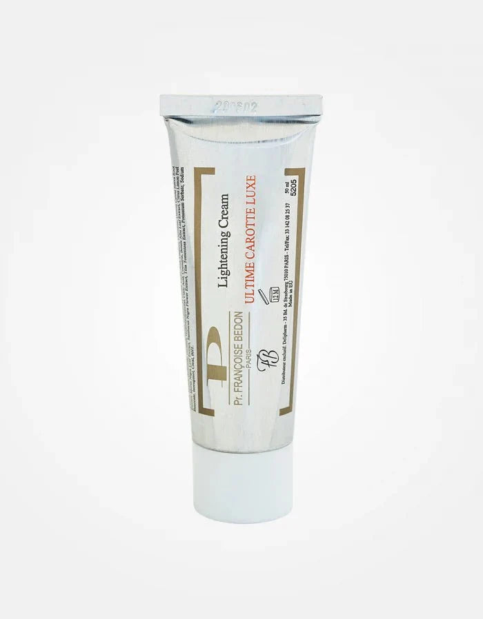 Pr. Francoise Bedon Ultime Carotte Luxe Tube Cream 50ml, a nourishing skincare product in a sleek orange tube.