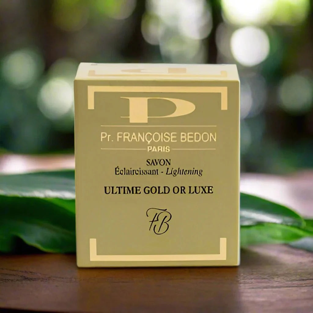 Pr. Francoise Bedon Ultime Gold Soap bar, 200g, with luxurious gold packaging and smooth soap surface, ideal for skincare.
