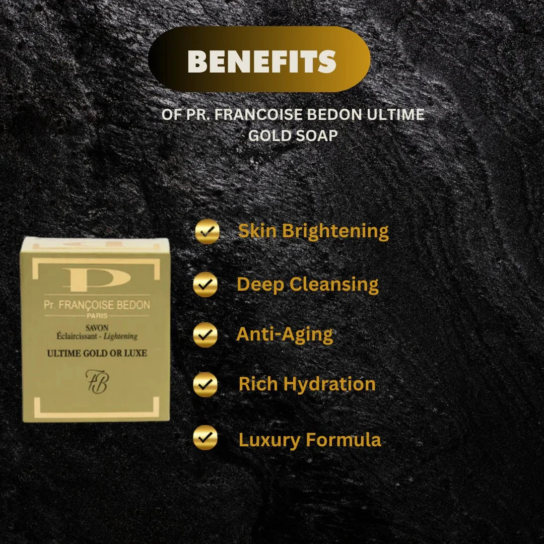 Pr. Francoise Bedon Ultime Gold Soap 200g bar with gold accents, designed for luxurious skincare and cleansing.