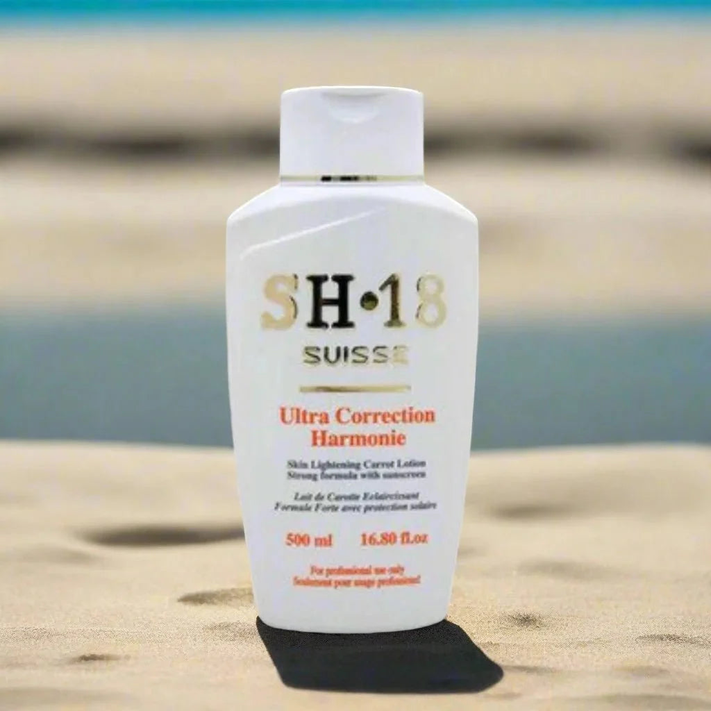 SH-18 Suisse Skin Carrot Body Lotion in 16.8 oz bottle, featuring nourishing formula with carrot extract for smooth, healthy skin
