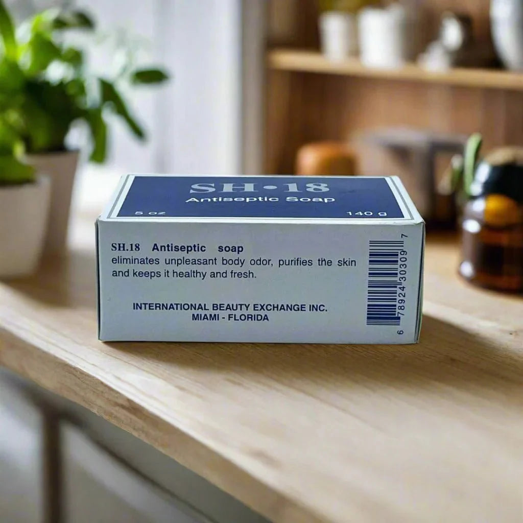 SH-18 Refreshing Cleansing Soap with Natural Oils, 140g, showing the soap bar with natural oil ingredients and packaging.