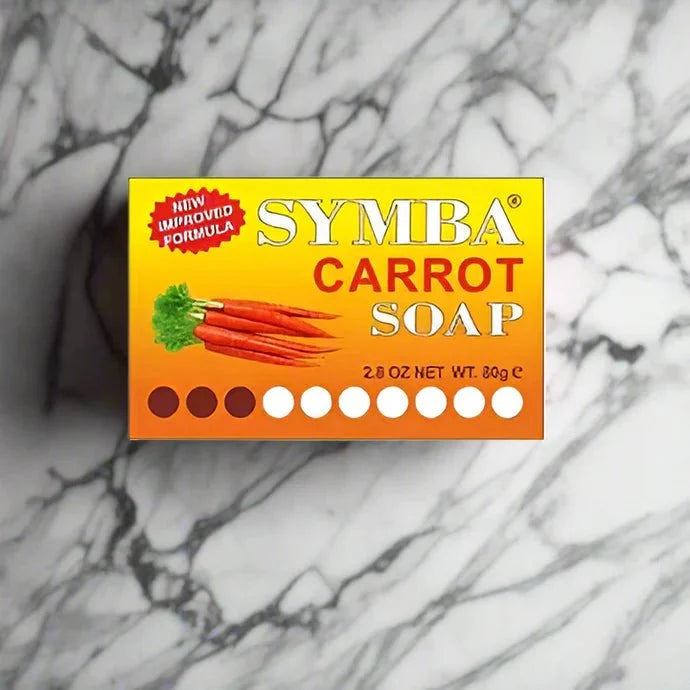 Symba Carrot Soap 2.8 oz with vibrant orange carrot-based formula and natural ingredients for skincare.