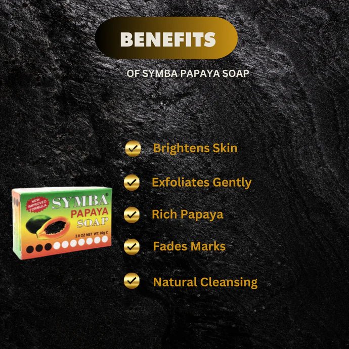 Symba Papaya Soap 2.8 oz bar with vibrant papaya design, suitable for gentle cleansing and skin brightening.