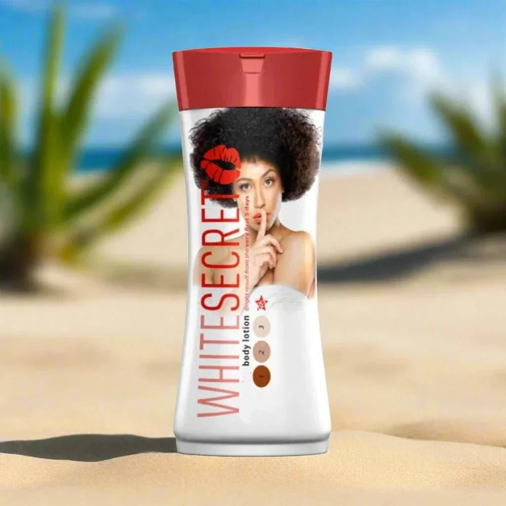 White Secret body lotion in a 500ml bottle, lightweight and hydrating moisturizer for smooth, soft skin.
