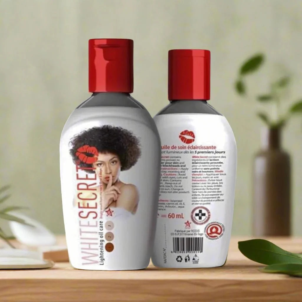 White Secret White Body Oil 60ml with lightweight nourishing formula, smooth and hydrate skin naturally.