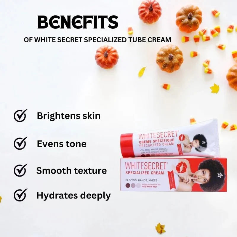 White Secret Specialized Tube Cream in a 70g (2.46oz) white tube, designed for targeted skin care and treatment.