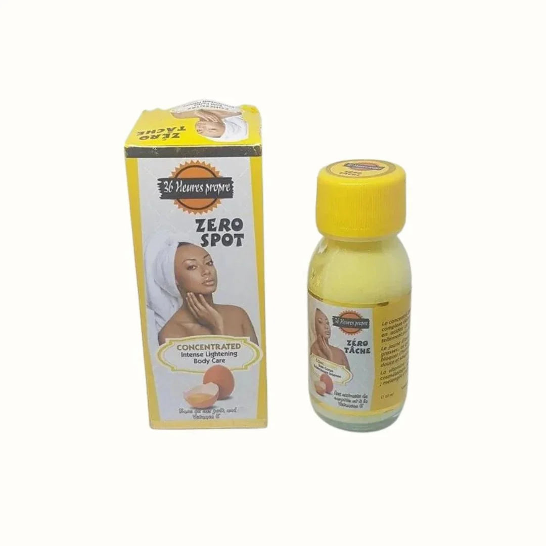 Bazarora Zero Spot 36 Heures Propre concentrated with Vitamin E and egg yolk, 60ml bottle showing the product label.